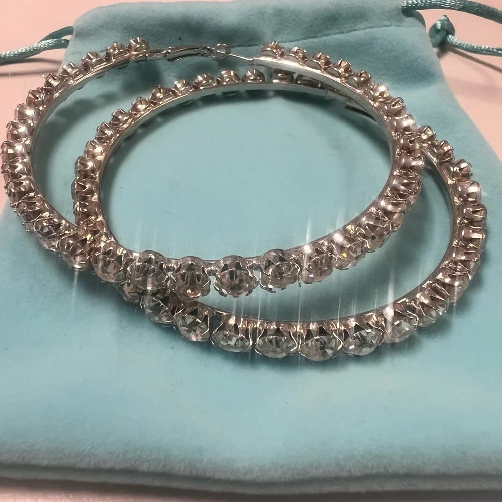 XL Rhinestone Hoops - Picture 2 of 2